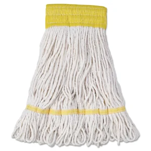 Looped-End Commercial Industrial Mop Replacement Head with Heavy-Duty String, Reusable Metal Pole, 2
