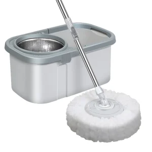 Lovfe Bestselling 360 Spin Floor Stainless Steel Cleaning Mop Bucket Set With 2 Microfiber Heads
