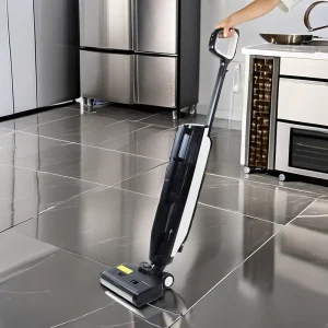Low-Noise Cordless Large-Capacity Battery Vacuum Cleaner and Self-Cleaning Floor Washer with Mop, LED Screen and Voice Prompt