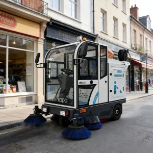 M190B Electric Ride-On Industrial Floor and Street Sweeper with Vacuum Cleaner