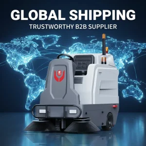 M2 Airport Ride on Floor Sweeper 1200mm Electric Runway Sweeper Machine with 90L High Capacity Hopper for Hangar and Yard