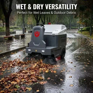 M3 Ride-On Self-Propelled Road Sweeper with 48V 80Ah Battery for Community Maintenance and Street Cleaning