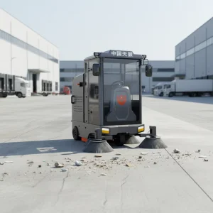 M7 Ride-On Industrial Battery Self-Propelled Parking Lot Sweeping Machine with Brush and 200L Water Tank