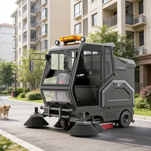 M9 Battery-Powered Automatic Ride-On Street Sweeper for Industrial Waste Cleaning