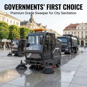 M9 Fully Enclosed Ride On Road Sweeper Machine Self Propelled High Efficiency Automatic Street Sweeping Municipal City