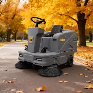 MN-C200 Automatic Ride-On Street Sweeper Mini Electric Floor Cleaning Machine with 1300mm Sweeping Width and 130L Dustbin Capacity