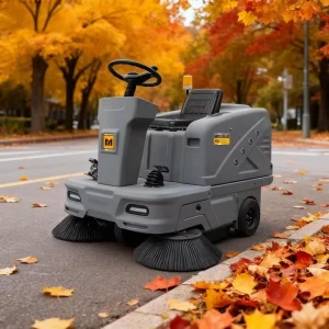 MN C200 Electric Ride On Road Sweeper Automatic Floor Cleaning Machine Industrial Strength 1300mm Sweeping Width 130L 6km/h