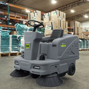 MN-C200X Electric Ride-On Street and Floor Sweeper, 1200W, Battery-Powered, CE Certified, 1300mm Sweeping Width
