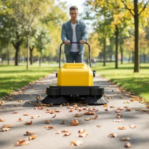 MN-P100AS Walk-Behind 12V 100Ah Electric Sweeper 1000mm Sweeping Width 4000m2/h 22L 120W