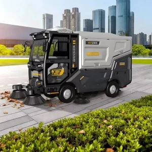 MN S1800 Electric Road Sweeping Floor Cleaning Machine Wet Dry 72V Battery 1900mm Sweeping Width 480L Water Tank 240L Dustbin