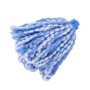 MSJ Eco Microfiber Braided Braid Rope Universal Floor Cleaning Absorbent Mop Replaceable Rotary Plastic Seat Cushion Mop Head