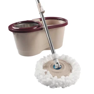 MSJ Popular Self Cleaning Spin Magic Mop and Bucket Set Round Head Shape for Home Floor Cleaning