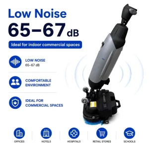 Machine De Nettoyage Sol Commercial 3 en 1 Aspiration 10kPa Brosse Double 428mm 130min Batterie Bruit 65dB CE OEM Prix Usine
