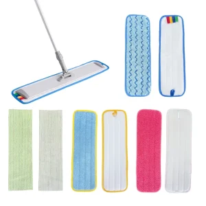 Machine Washable Eco friendly Reusable Microfiber Mop Pad Cleaning Cloth Durable Super Absorbent Streak Free for Home Hotel Use