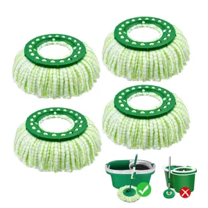 Machine-Washable Reusable Microfiber Replacement Spin Mop Head for Floor Cleaning