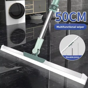Magic Broom Squeegee for Wet and Dry Mopping with Silicone Floor Scraper for Bathroom and Home