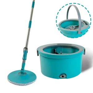 Magic Mop Home for Spin Mop Bucket with Foldable Steel Handle Separate Clean and Dirty Water Convenient Wringer Magic Mop