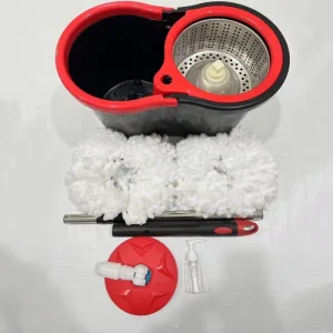 Magic Smart Swivel Handle Rotating Mop Set Microfiber Head 360 Cleaning for Kitchen Floor Easy Wring Stainless Steel Bucket