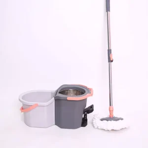 Magic Spin Mop with Stainless Steel Basket Spinning Mop with Bucket Set and Pedal for Floor Cleaning