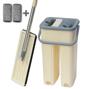 Magic Wash Flat Mop with Microfiber Cloths, Bucket, Wet and Dry 360 Degree Cleaning