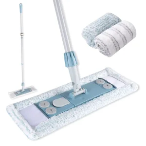 Magnetic Dust Mop with 2 Washable Pads and 64-Inch Extendable Handle for Hardwood Tile Marble and Laminate Floors