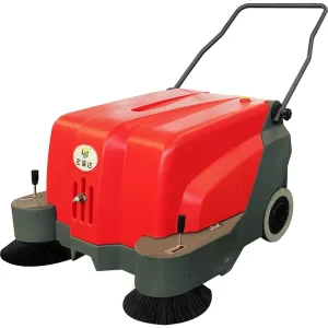 Manual Battery Garden Sweeper, Commercial Walk-Behind Floor Sweeper with Motor and Engine