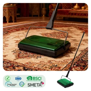 Manual Carpet Sweeper Hand-Push Wire Broom for Carpet Cleaning