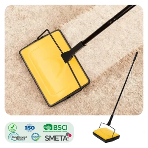 Manual Carpet Sweeper with Hand Broom and Dustpan