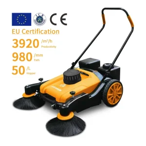 Manual Floor Sweeper Hand Propelled Mini Street Road Sweeper Floor Sweeper with Water System and Dust Filter