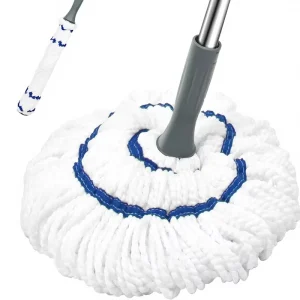 Manual Self-Wringing Lightweight 52.5-Inch Long-Handle Heavy-Duty Wet Mop for Hardwood, Vinyl, and Laminate Floors