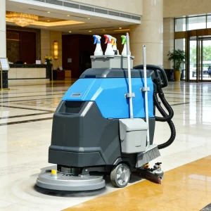 Manual Walk-Behind Floor Sweeper and Scrubber Dryer for Commercial Cleaning