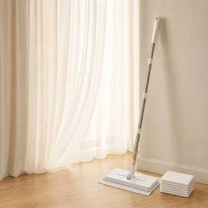 Manual Wringing Detachable Clip Cloth Mop Hands Free Face Towel Compatible Reusable Microfiber Pad Eco Friendly Floor Cleaning