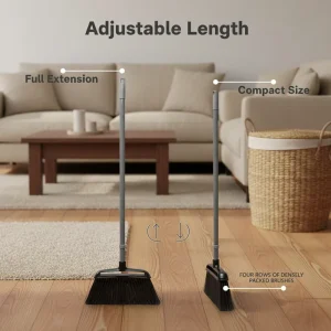 Manufacturer Household Plastic Floor Broom with Retractable Handle