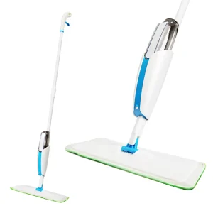 Manufacturer Microfiber Flat Mop Steel Swivel Head Spray Water Cleaning Floor Mop for Kitchen and Bathroom