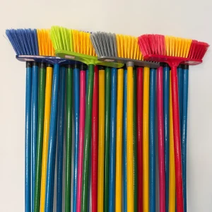 Manufacturer Soft Floor Cleaning Plastic Broom Brush with Dustpan and Wooden Handle