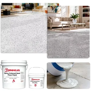 Marble-Effect Self-Leveling Epoxy Floor Coating Colored Sand Liquid Resin for Home Renovation