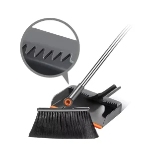 Masthome Bent Look Smart Floor Straight Steel Handle Angle for Indoor Cleaning Broom and Dustpan Set