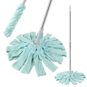 Masthome Factory Hand Free Washing Twist Mop Cleaning Floor Cotton Yarn Dust Floor Cleaning Self Wringing Magic Mop