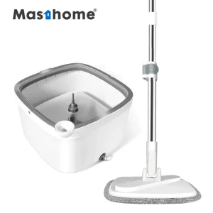 Masthome Hot Sell Scratch Microfiber Flat Cleaning Floor Mop with Bucket Giratorio Spin Korean Mop and Bucket Set