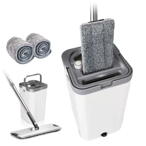 Masthome New Microfiber Wet and Dry 360 Wash Flat Mop Bucket for Floor Cleaning Magic Mop with Bucket