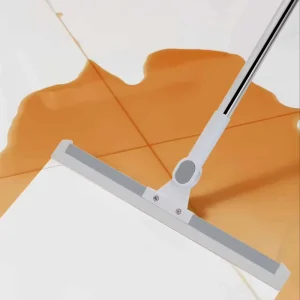 Medium-Size Stainless Steel and Silicone Floor Scraper with Plastic Handle Factory Direct