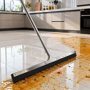 Metal Floor Squeegee with Double EVA Foam Blade for Garage, Court, and Tile