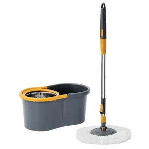 Microfiber 360 Cleaning Magic Twist Mop Set Bucket Spin Magic Floor Mop Steel Pole Plastic Basket Eco Friendly Indoor Cleaning