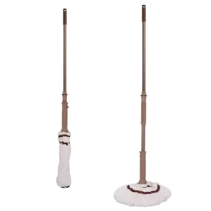 Microfiber 360-Degree Twist Self-Wringing Floor Mop with Stainless Steel Handle