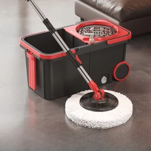 Microfiber 360 Spin Mop Bucket Set with Self-Wringer and 2 Mopheads