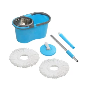 Microfiber 360° Spinning Mop Bucket, Hand Press, Spin Dry, Floor Cleaning