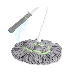 Microfiber Aluminum Twist Mop with Long Handle and Wringer for Hardwood Vinyl and Tile Floors