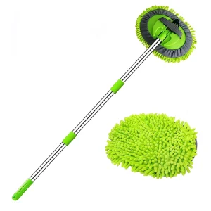 Microfiber Car Wash Brush Mop Kit with Telescopic Long Handle and Chenille Wash Mop