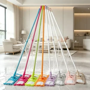 Microfiber Chenille Flat Mop with Telescopic Handle and Replacement Refills