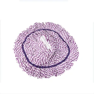 Microfiber Circular Mop Head with 3-Layer Reinforced Absorbent Reusable Replacement Refill